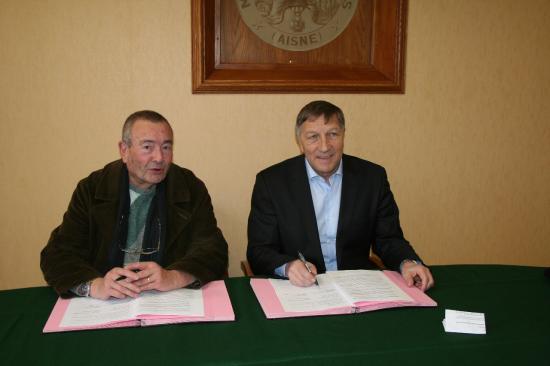 Alain Suduca, Vice-Président du Conservatoire d'espaces naturels de Picardie, et Jacques Krabal, Président de l'Union des Communautés de Communes du Sud de l'Aisne, Député de l'Aisne